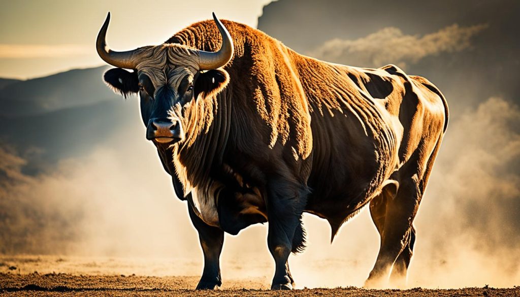 Bull spirit animal symbolizing leadership and persistence