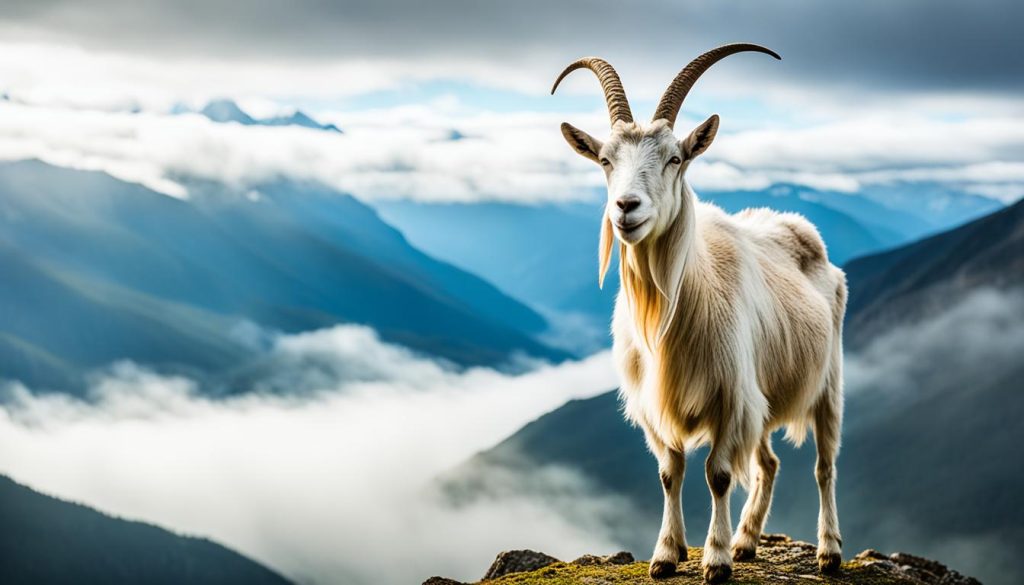 Goat symbolizing introspection and self-awareness