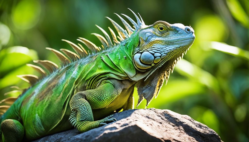 Iguana symbolizing renewal and simplicity