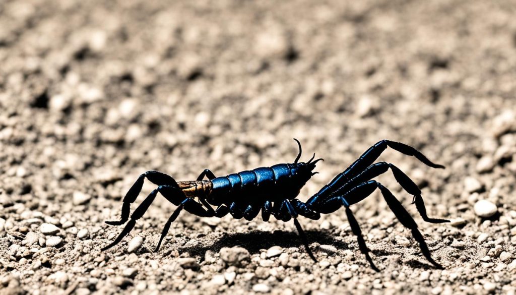 Solitary scorpion marking territory