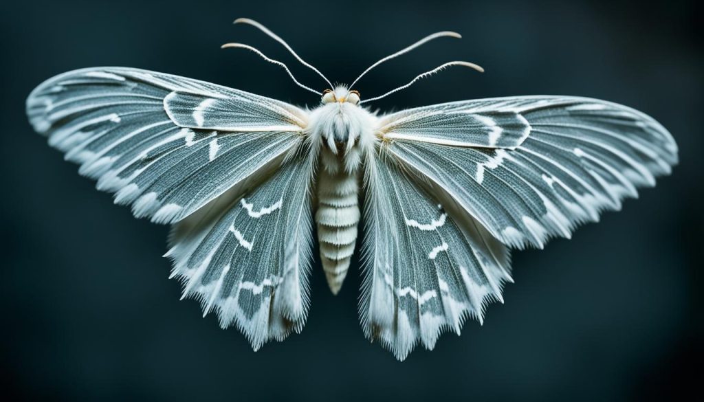 White moth symbolism of purity and innocence