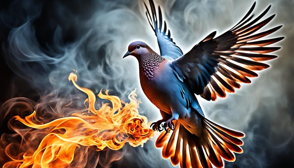 interpretation of a burning dove