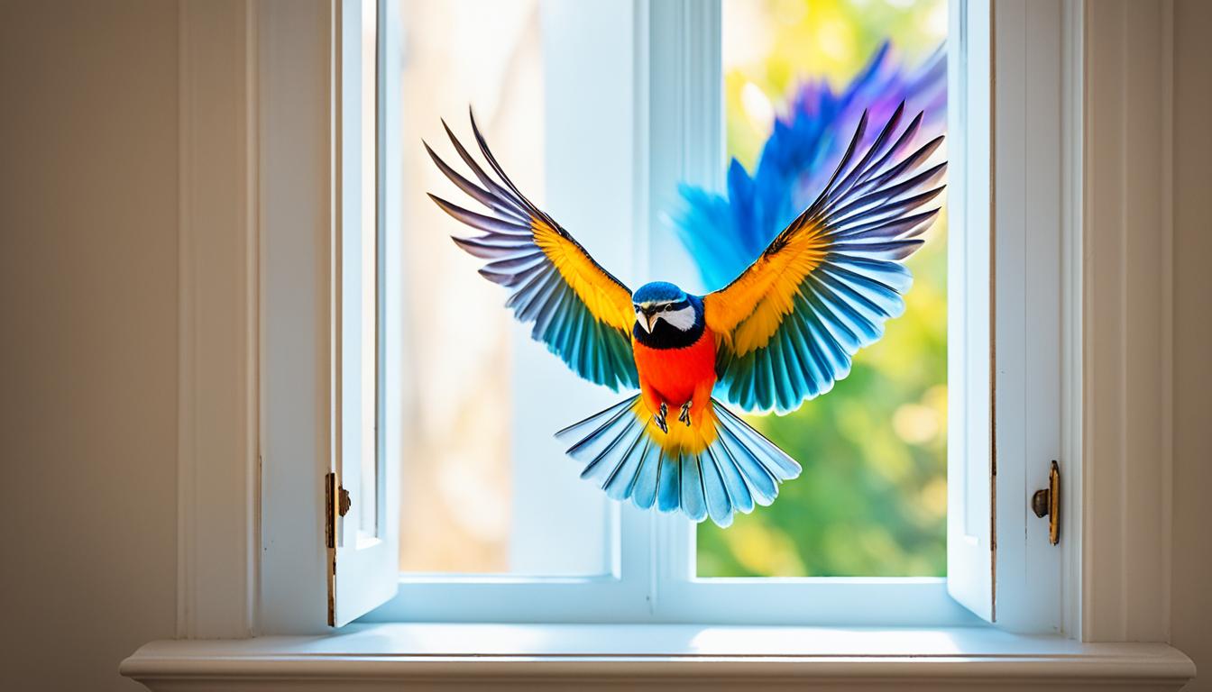 spiritual meaning of a a bird flying into your house