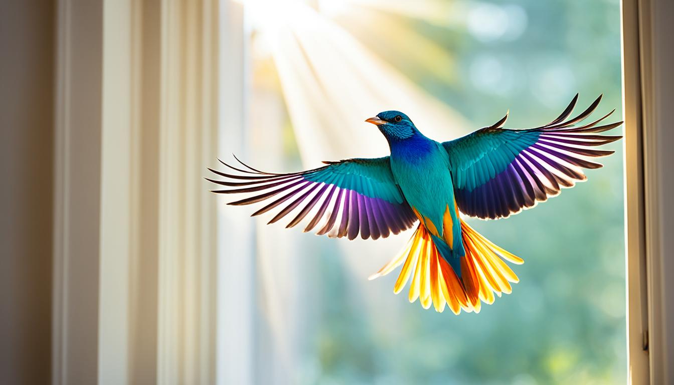 spiritual meaning of a bird flying into your house