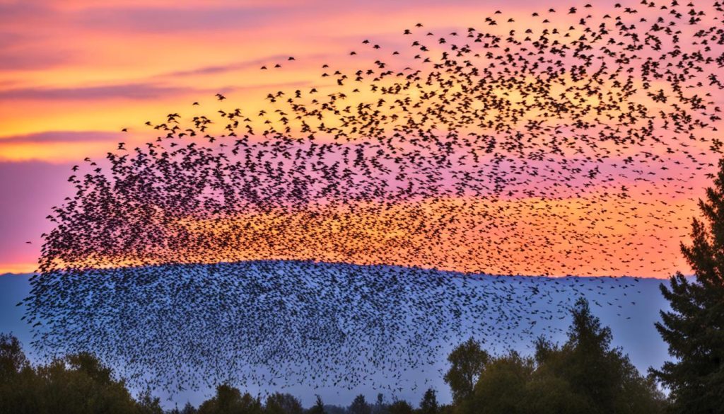 observing starlings in nature